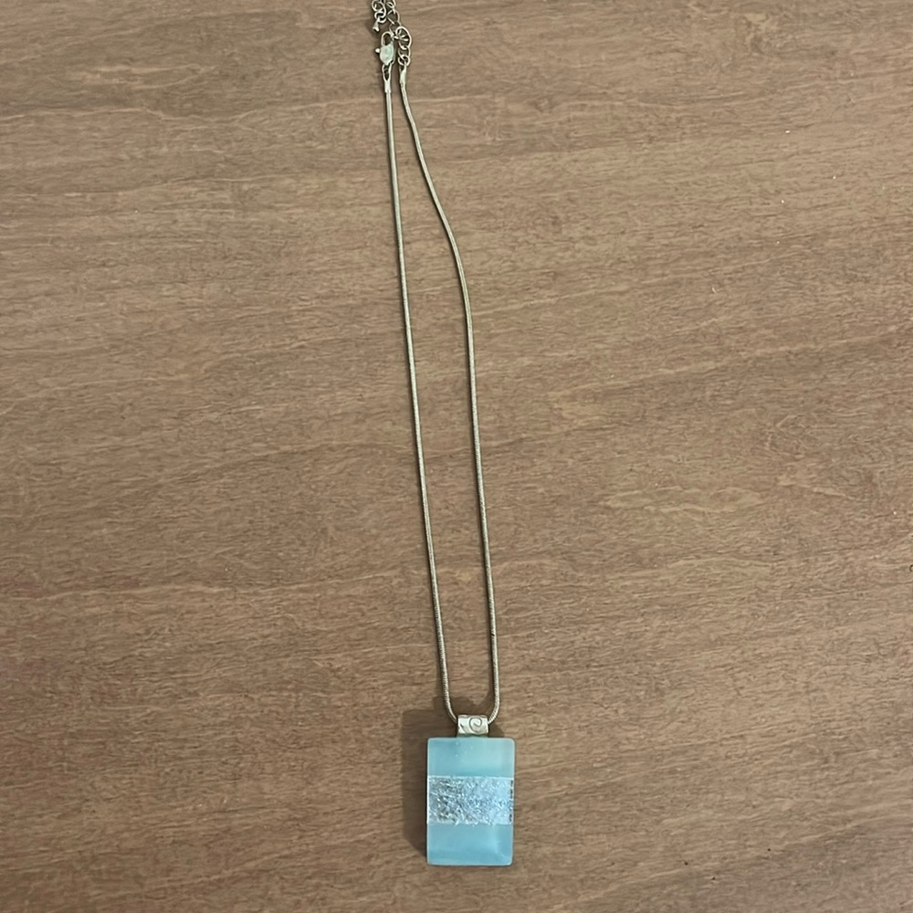 Blue glass necklace